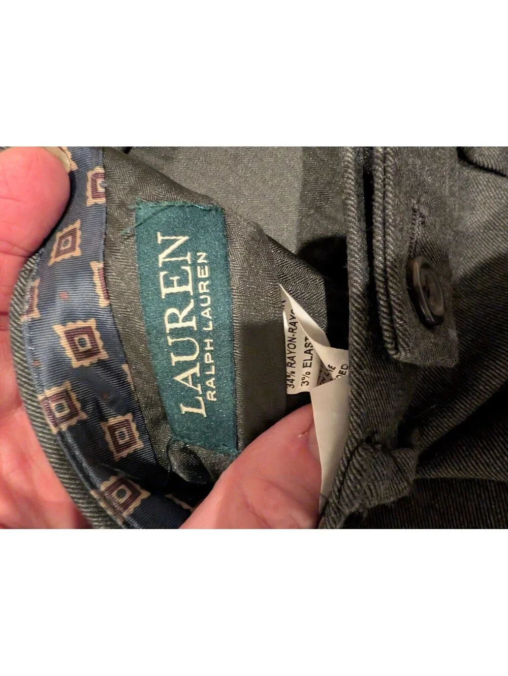 Lauren Ralph Lauren Men’s 38x34 Charcoal Gray Stretch Dress Pants Trousers
